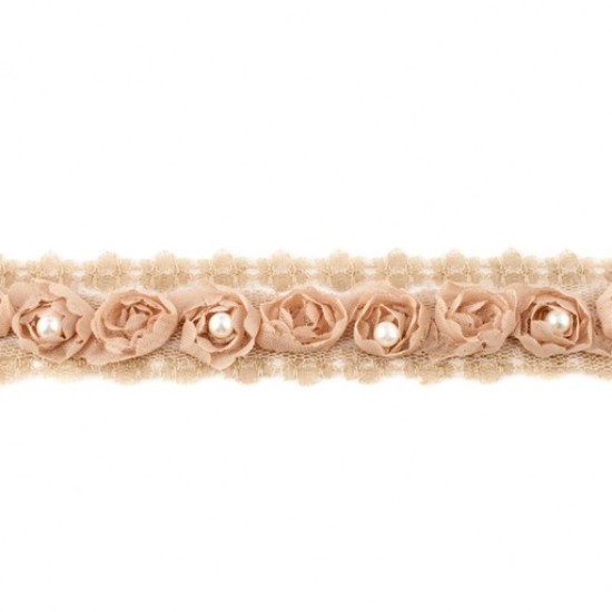 Lace Rose Pearl , 25mm, sand
