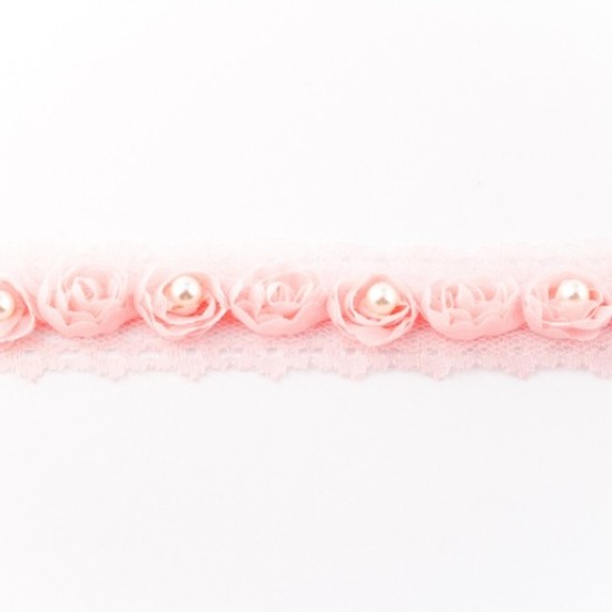 Lace Rose Pearl , 25mm, pink